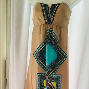 Alice & Trixie long silk strapless dress NWT small